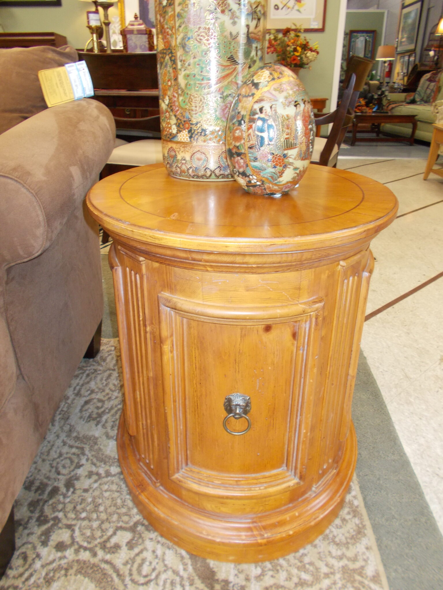 ETHAN ALLEN Oval Table with Storage; 27" x 22" x 25" Upscale Resale