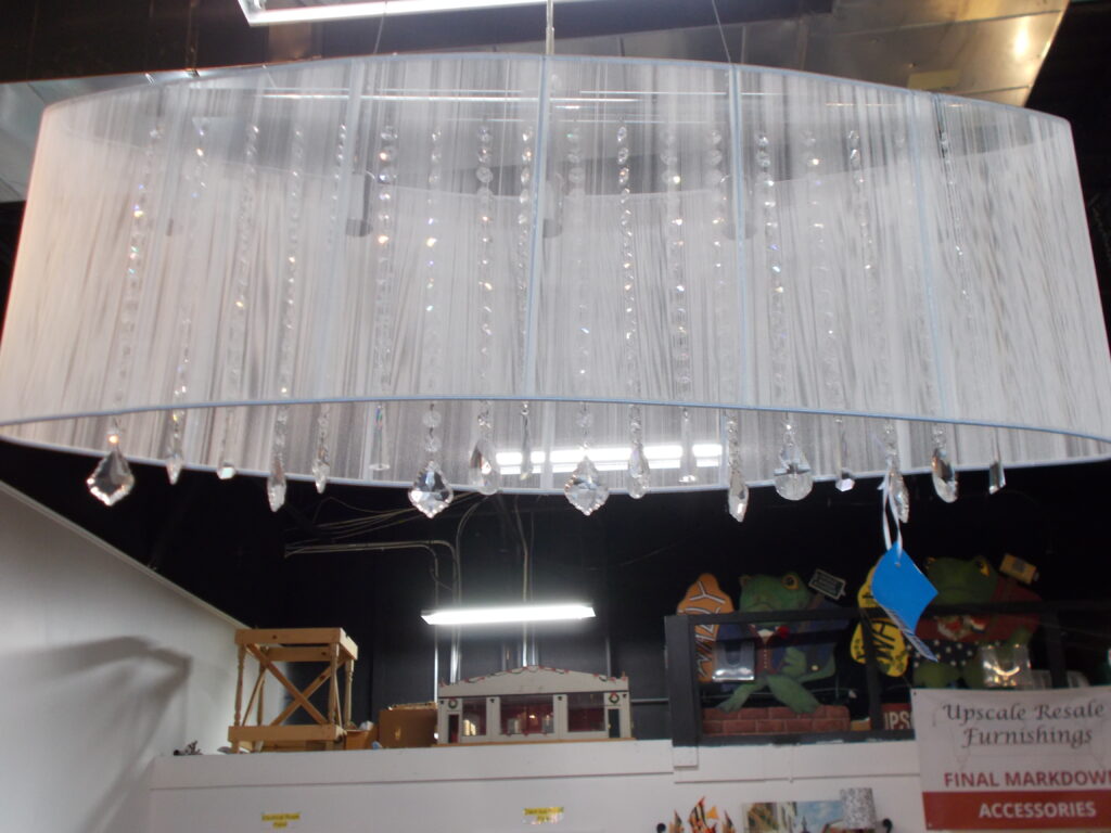 Modern Sheer Chandelier with Crystal Accents; 36
