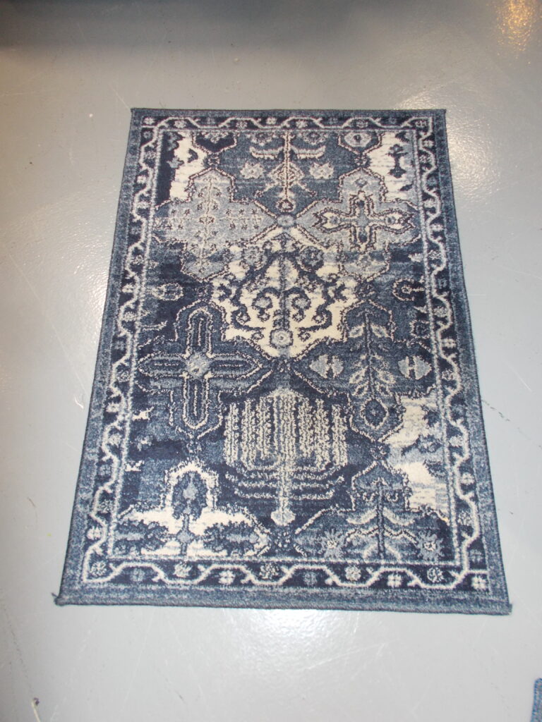 Blue and White Rug; 2' x 3'  (2) Available