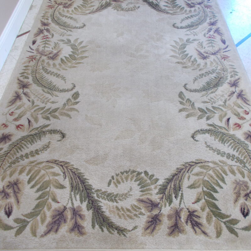 BEAULIEU "Wisteria" Beige/Green/Brown Rug; 5.5" x 7.5"