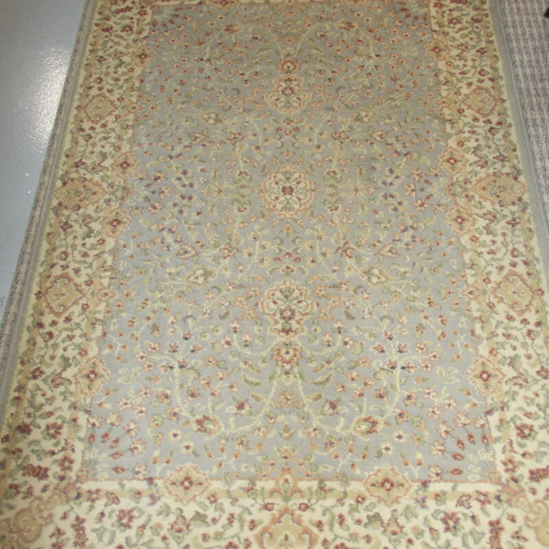 SHAW Grey/Gold Floral Rug: 3' 9" x 5' 9"