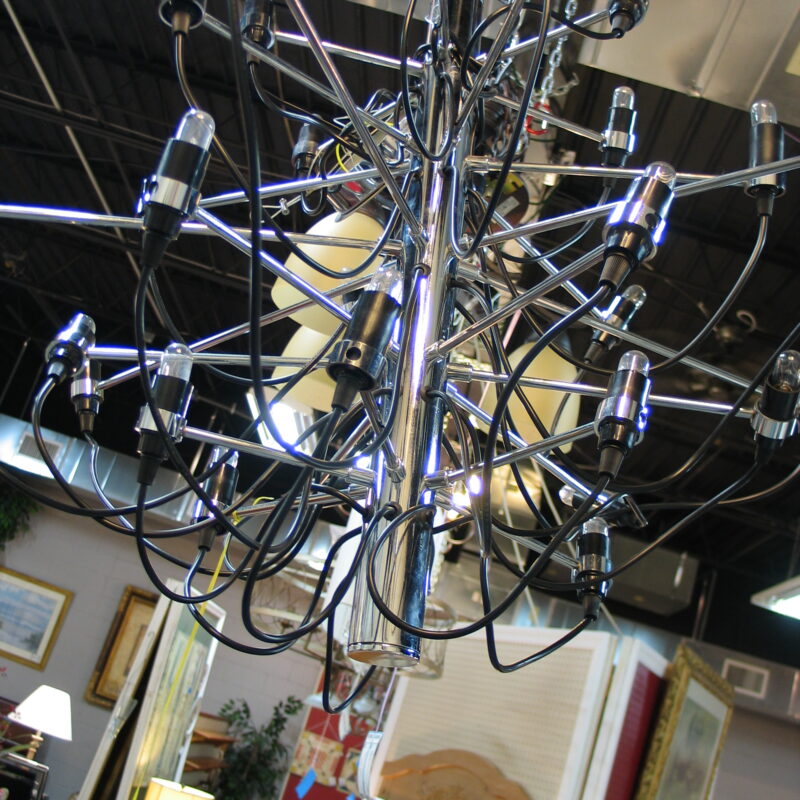 Mid-Century Reproduction Gino Sarfatti 30-Light Chandelier; 32" round x 25" high