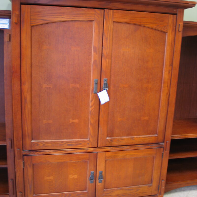 Mission Style Entertainment Armoire; 49" x 25" x 62"