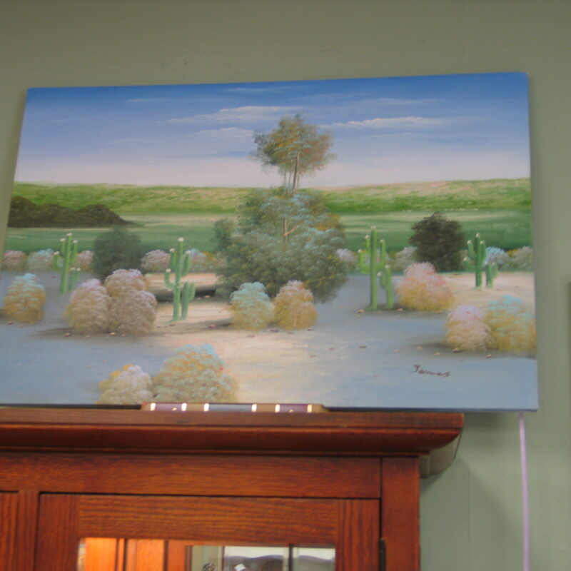Oil on Canvas Cactus Landscape; 36" x 24"