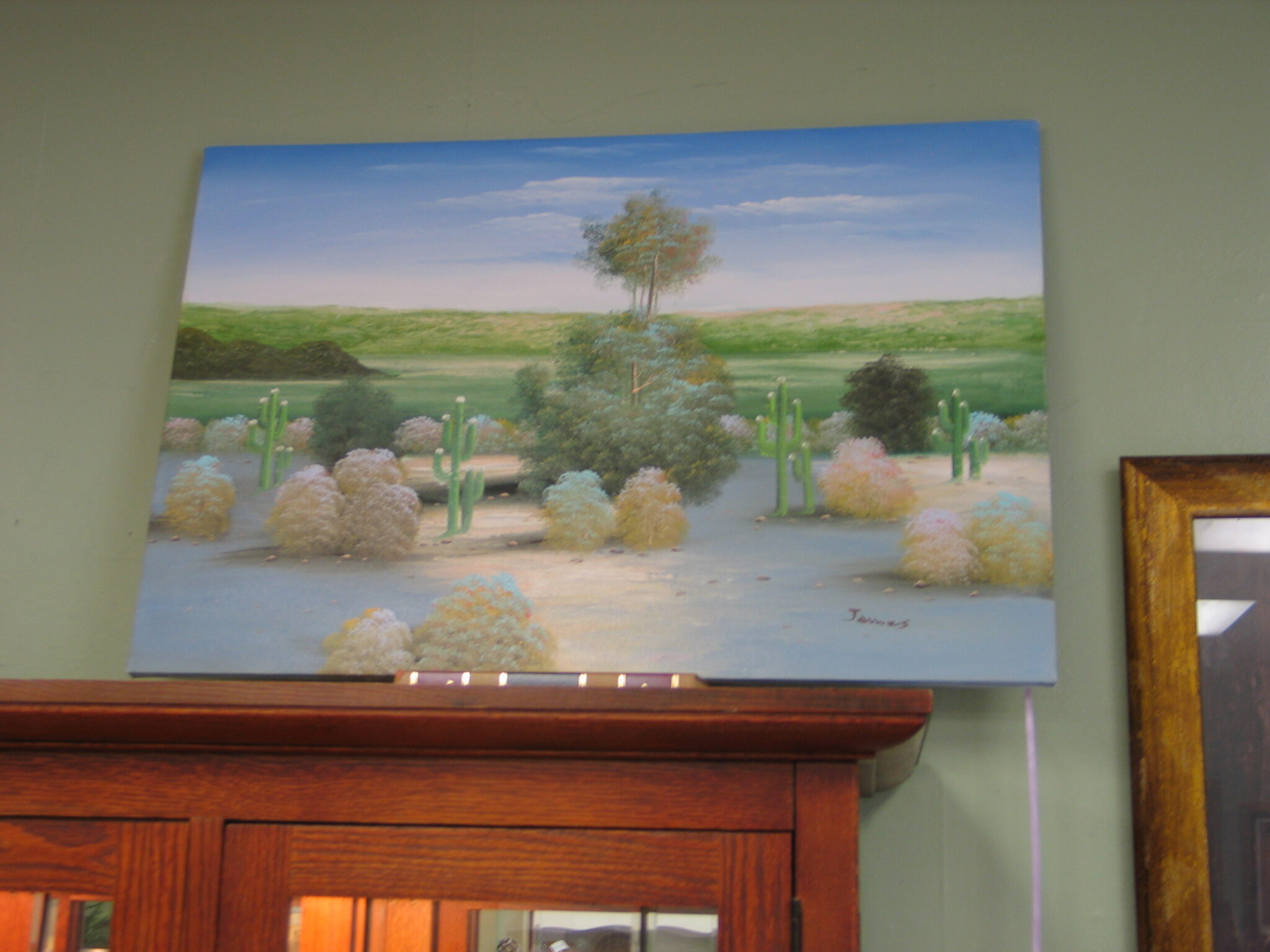 Oil on Canvas Cactus Landscape; 36" x 24"