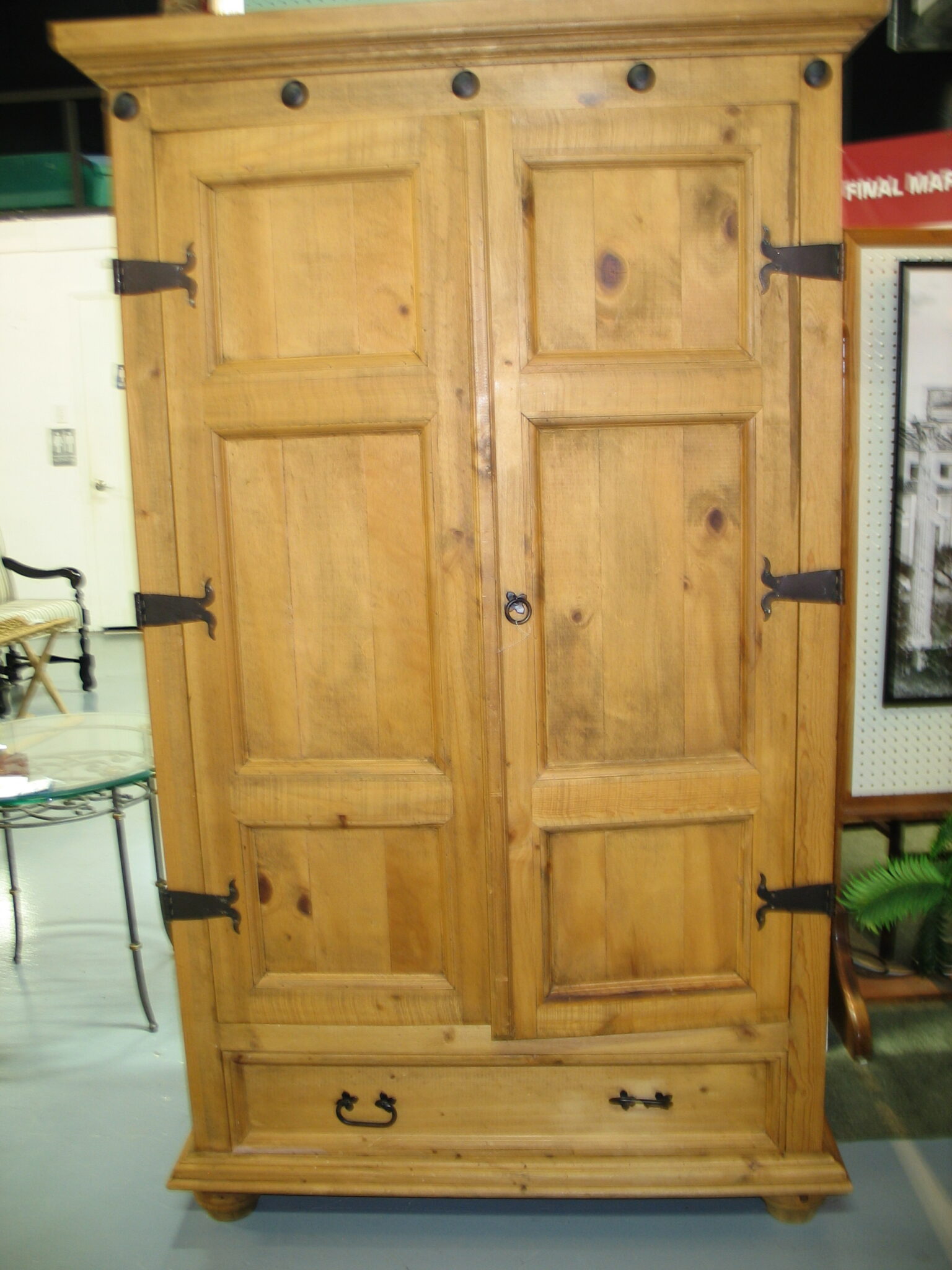 ARHAUS Rustic Armoire with Storage; 46" x 24" x 77"