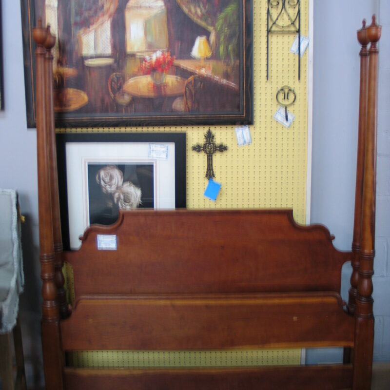 Full Size 4-Poster Bed (posts are removable); 56" x 41"