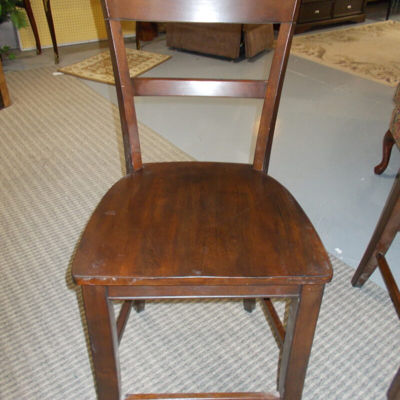 Dark Stain Wooden 24" Bar Stool; 19" x 18" x 41" (2) Available