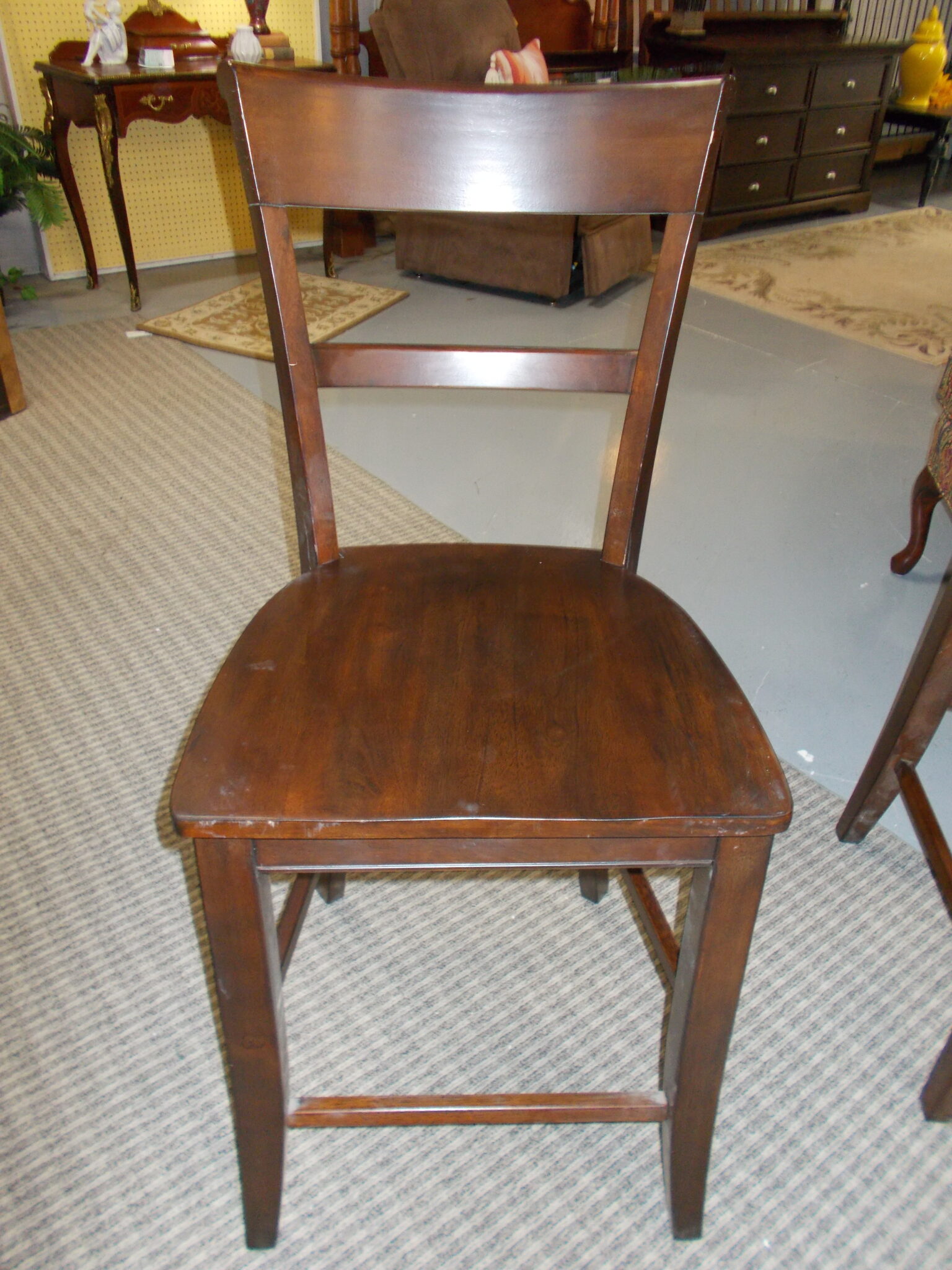 Dark Stain Wooden 24" Bar Stool; 19" x 18" x 41" (2) Available