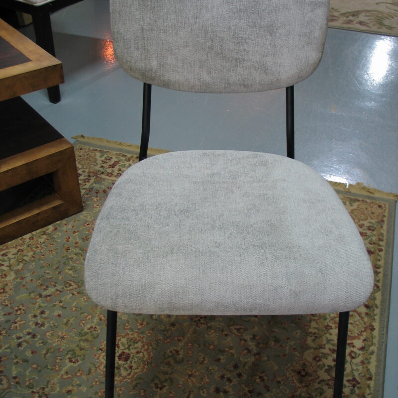 Upholstered Grey Chair; 17" x 19" x 31"