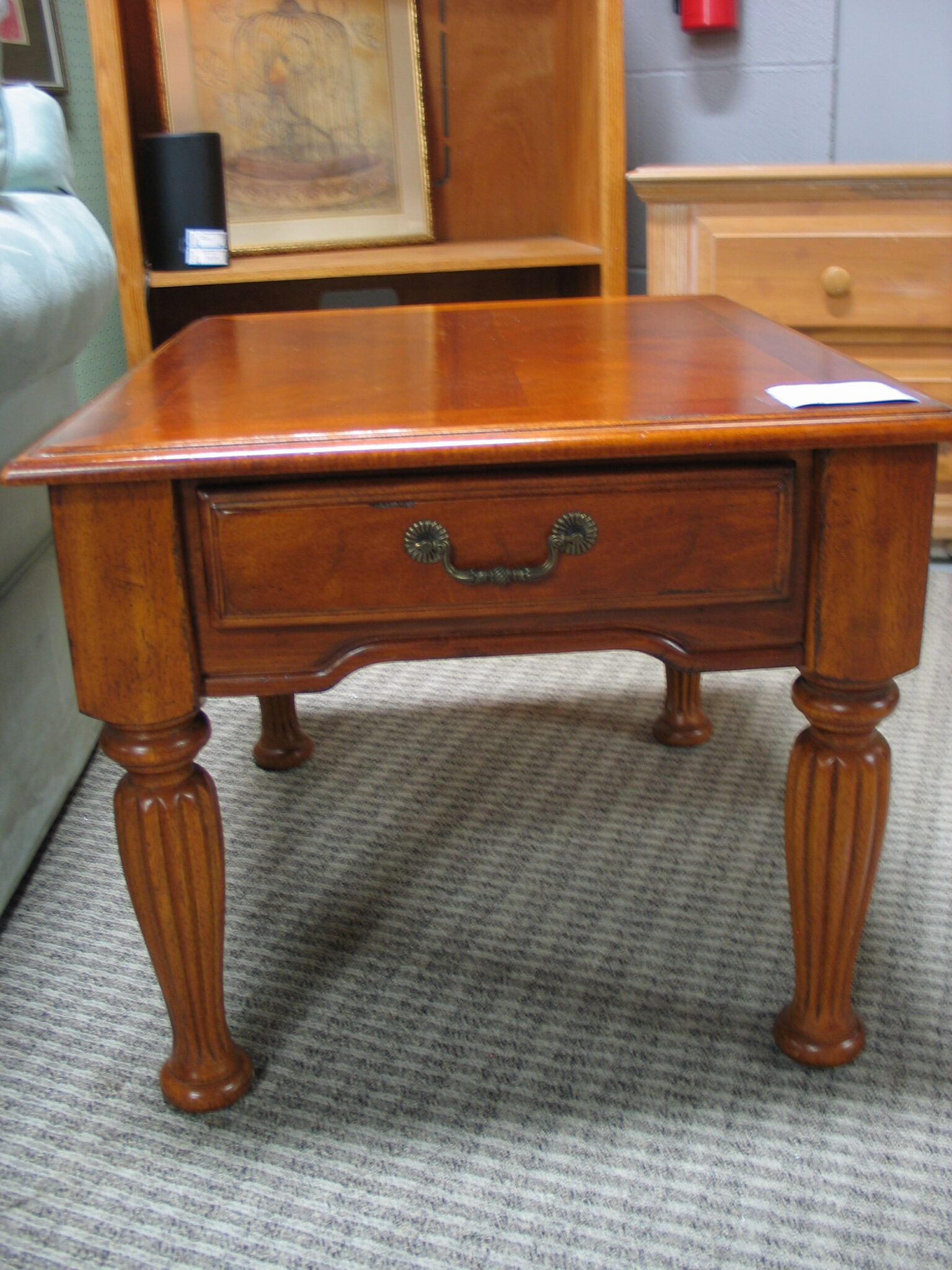 Wooden End Table with Drawer; 24" x 28" x 20"