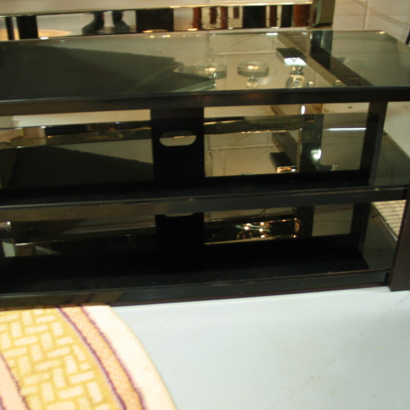 3-Tier Glass/Metal TV Console; 40" x 18" x 20"