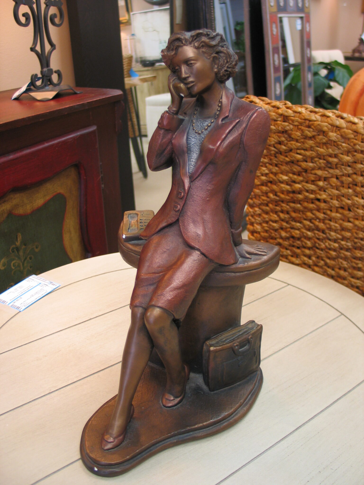 "9 to 5" Sculpture by Alice Heath; 8" x 8" x 15"