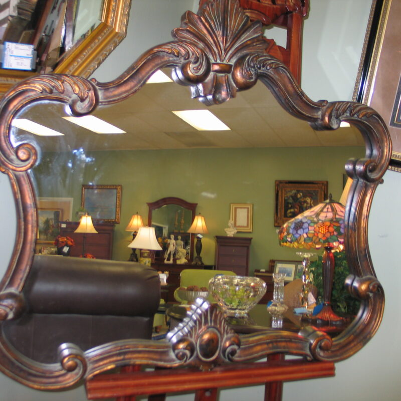 Ornate Bronze Framed Mirror; 42" x 40"