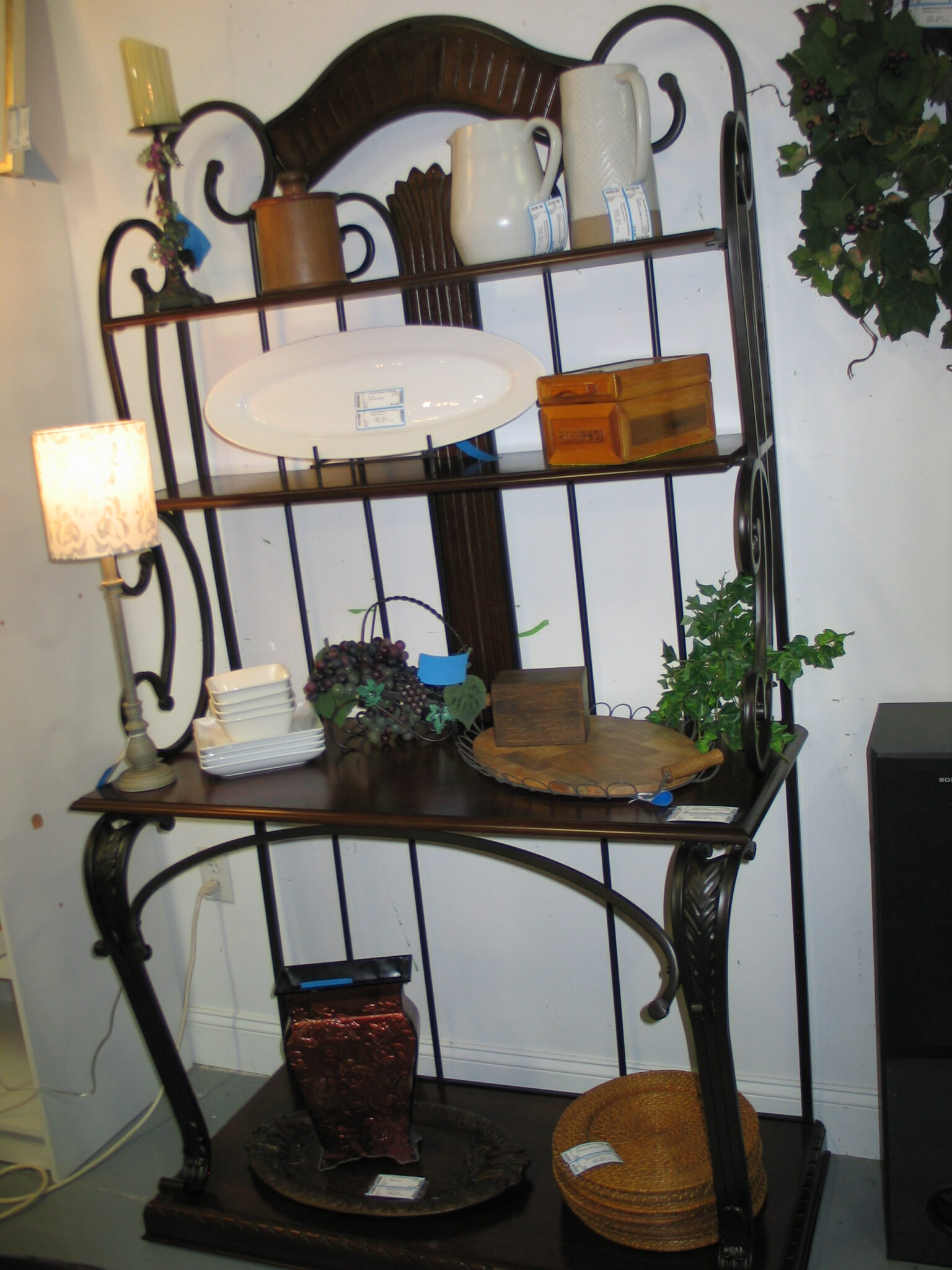 ASHLEY 4-Shelf Wood/Iron Baker's Rack; 44" x 23" x 80"