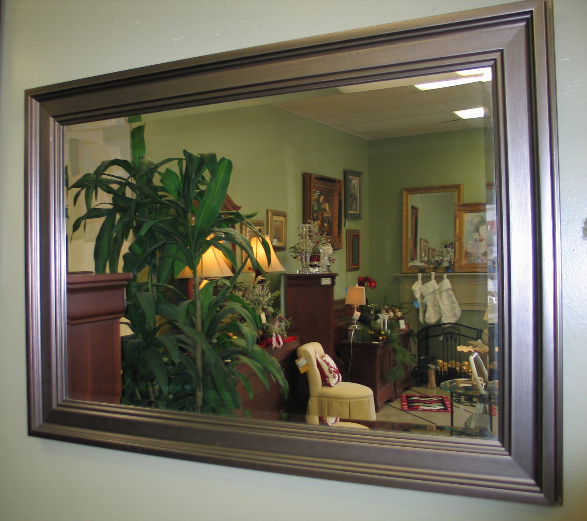 Pewter Finish Framed Mirror; 43" x 31"