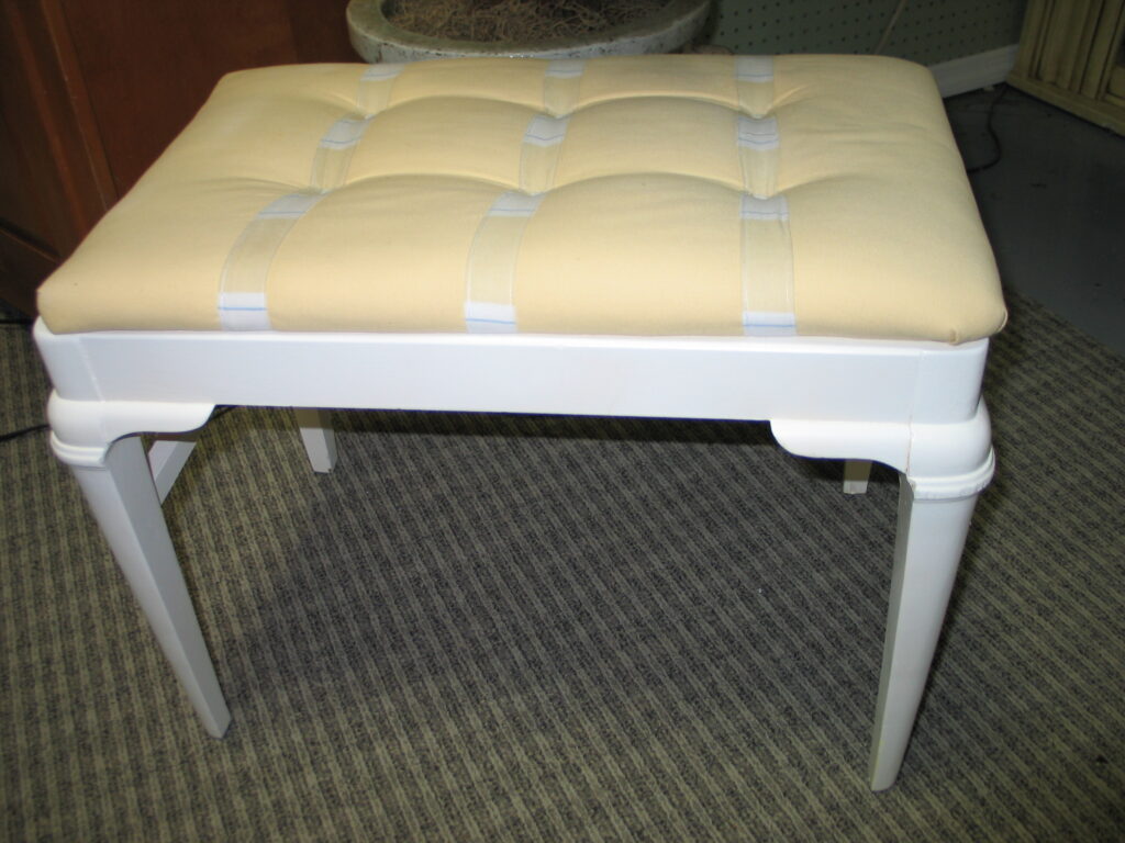 Painted Upholstered Bench; 23