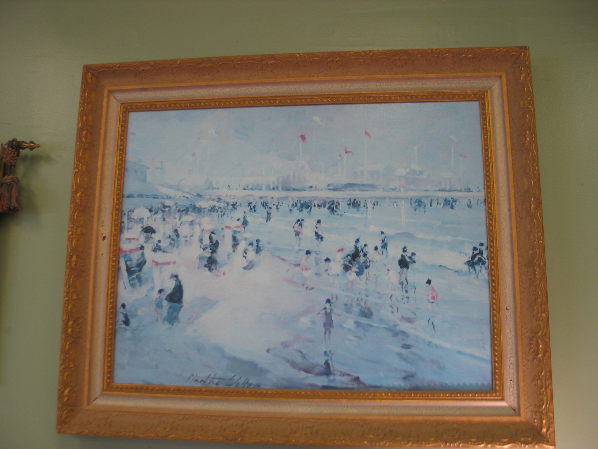 "A Day at the Beach" on Canvas by Martha Walter; 34" x 29"