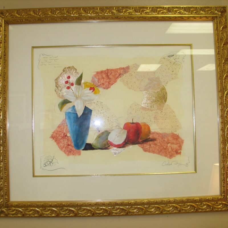Mixed Media Oil and Paper "Tranquility" by Celeste Peters with C.O.A.; 40" x 35"