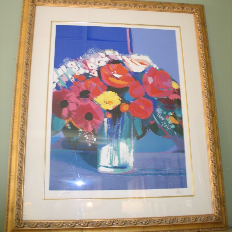 "Flowers" Serigraph by Aldo Villa with C.O.A.; 45" x 54"