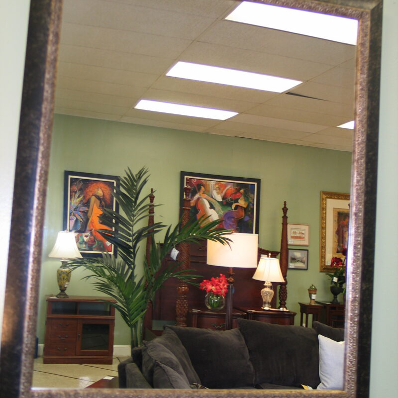 Faux Bronze Framed Mirror; 28" x 34"