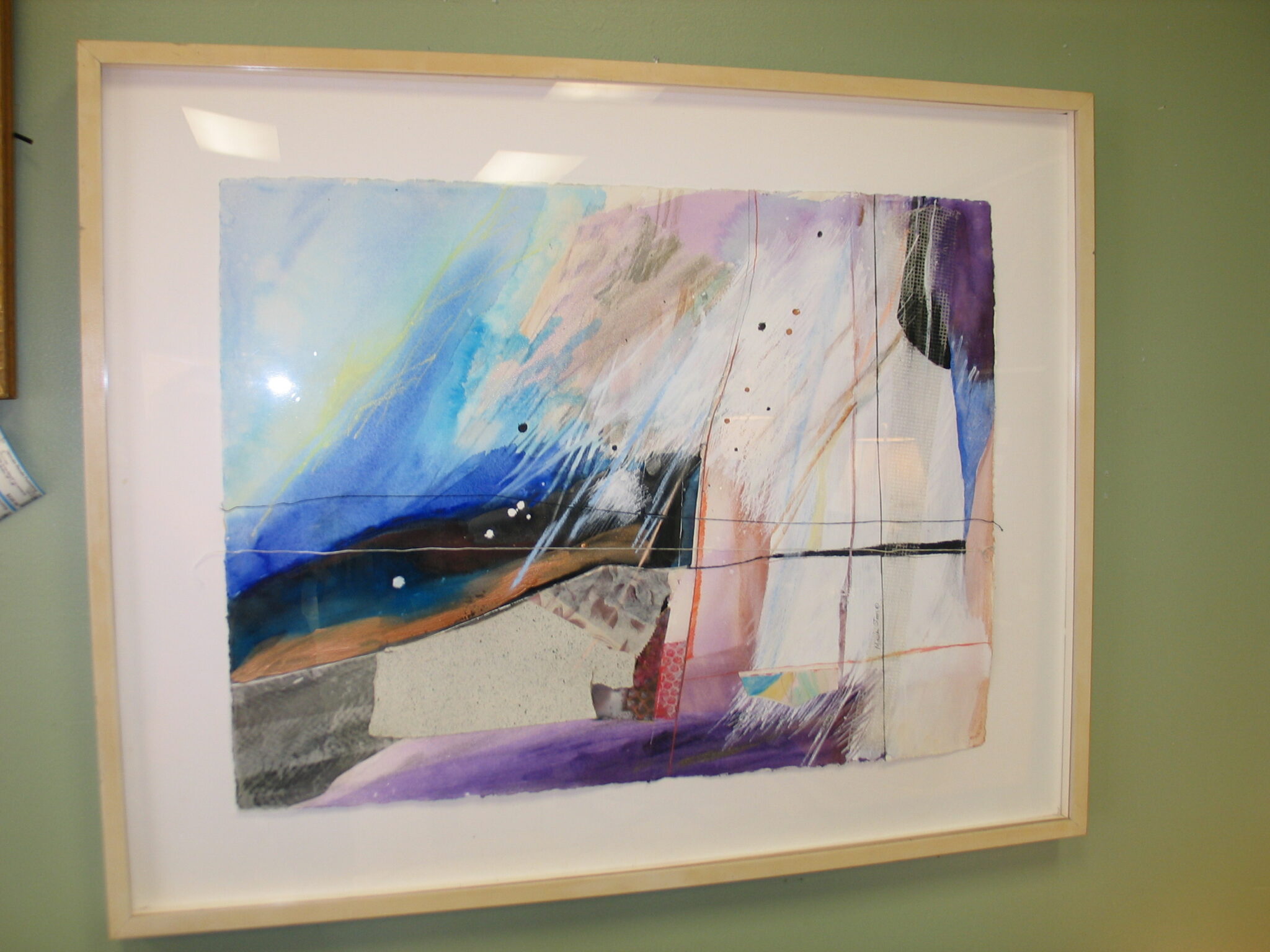 Framed Abstract on Paper; 39" x 32"