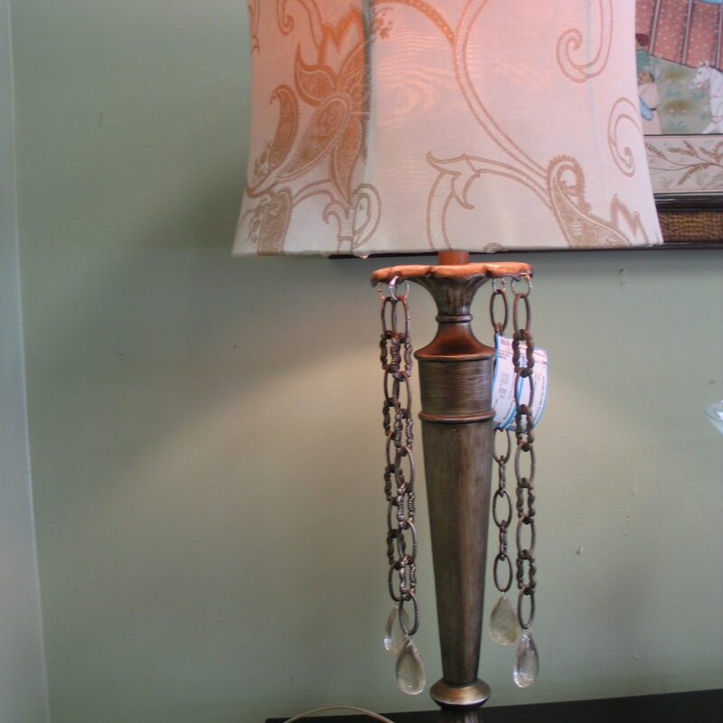 Lamp with Chain Accents and Pattern Shade