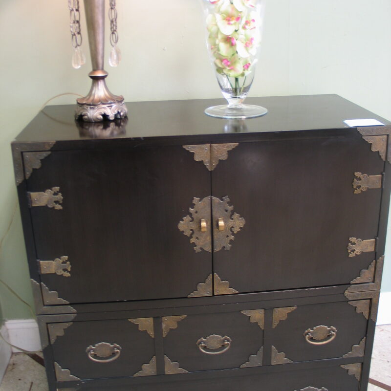 Asian Style 4-Drawer/2-Door Chest; 36" x 18" x 37"