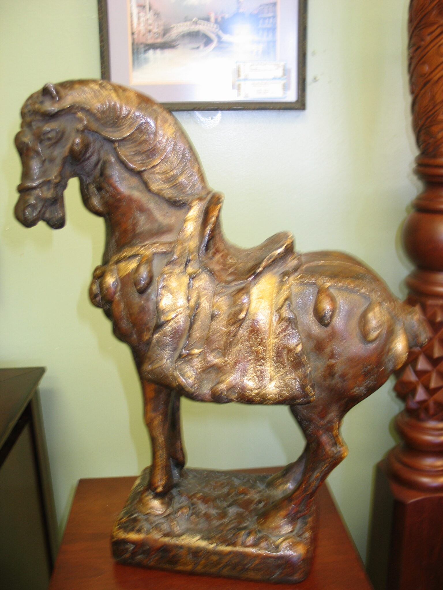 ATTILA'S Cast Stone Horse Sculpture; 14" x 6" x 17"