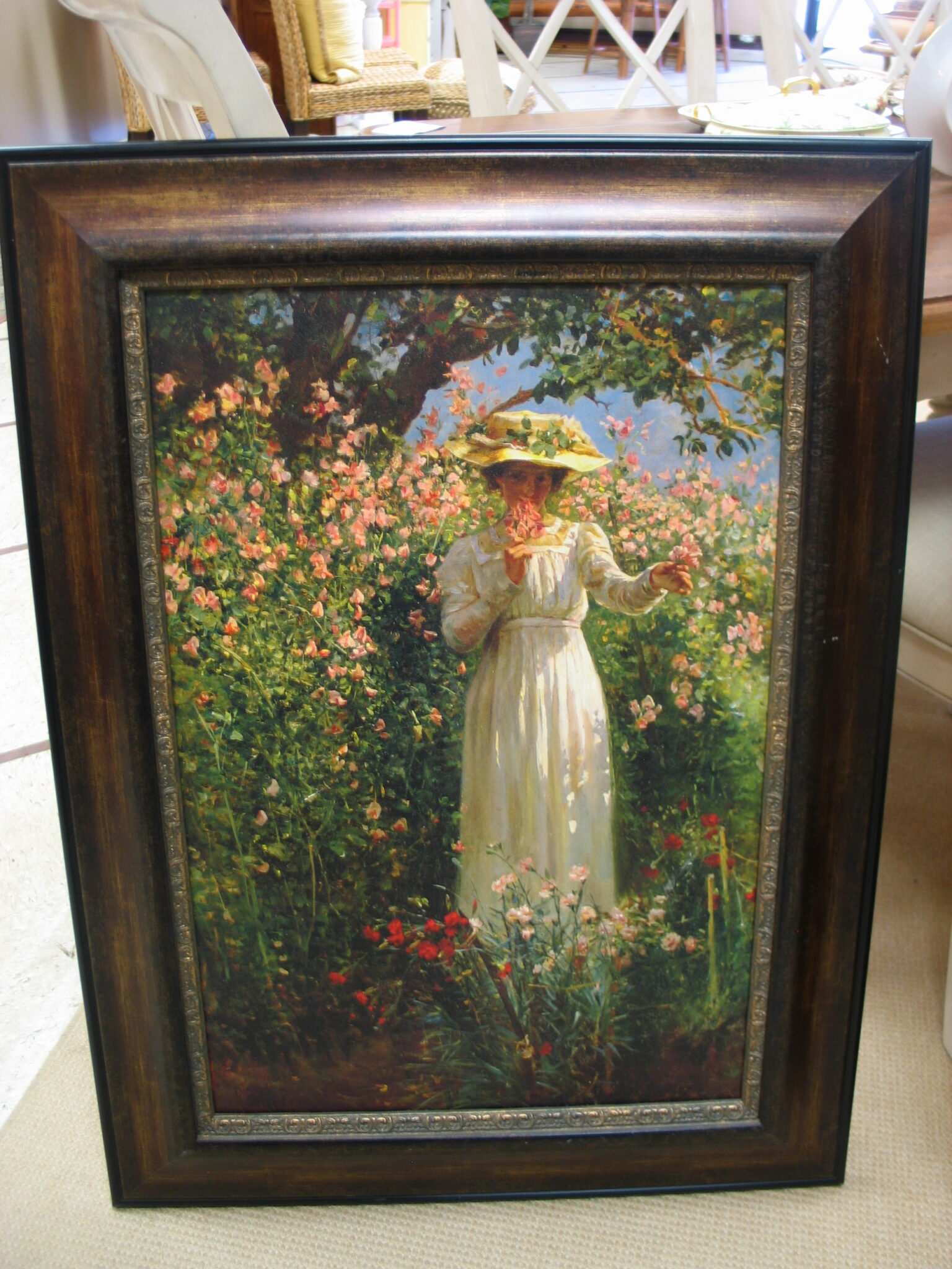 "Summer's Day in the Flower Garden" by Robert Payton Reid; 27" x 37"