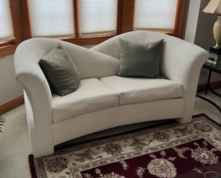Off-White Modern Loveseat; (2) Available