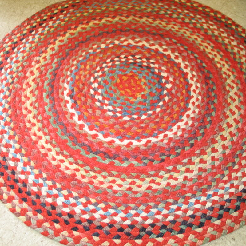 CAPEL 54" Round Braided Rug; 95% wool