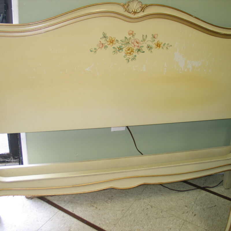DREXEL French Provincial Queen Bed 56" x 44" with Metal Rails