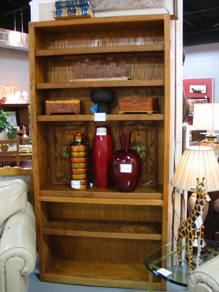 Wooden 6-Shelf Bookcase (5) adjustable shelves (1) Stationary Shelf; 42