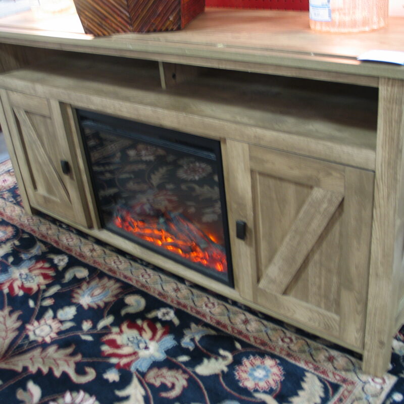 TV Console with Electric Fireplace; 60" x 16" x 29"