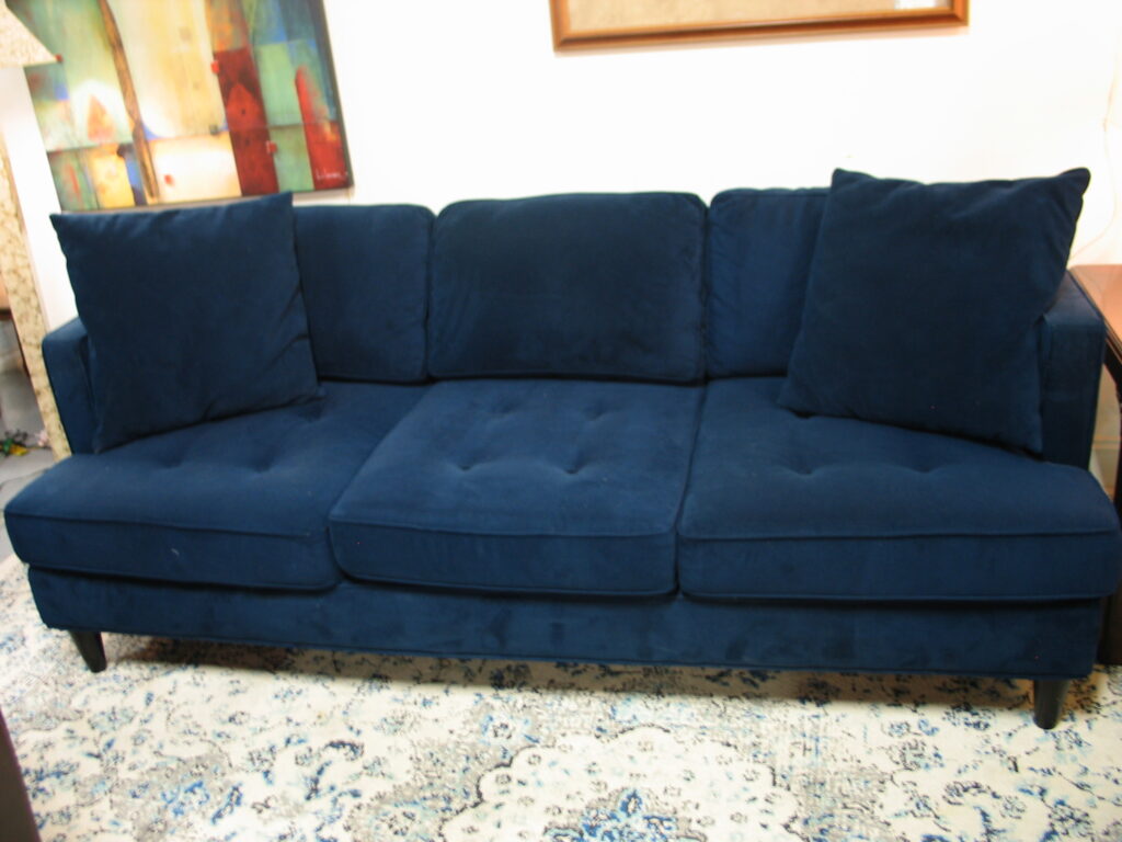 Navy 3-Cushion Sofa; 82
