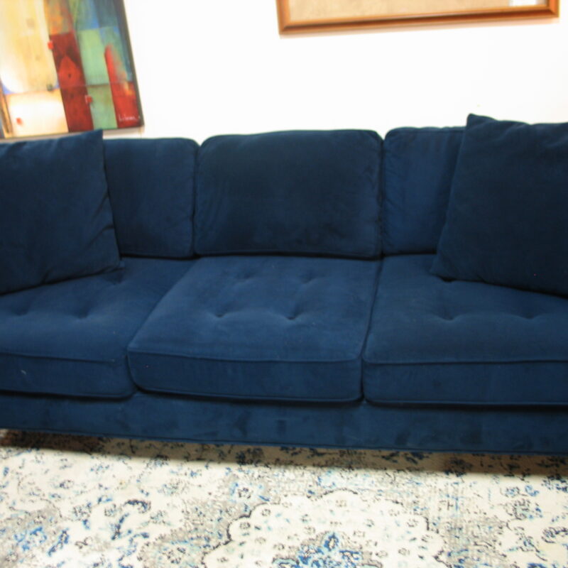 Navy 3-Cushion Sofa; 82" x 38" x 28"