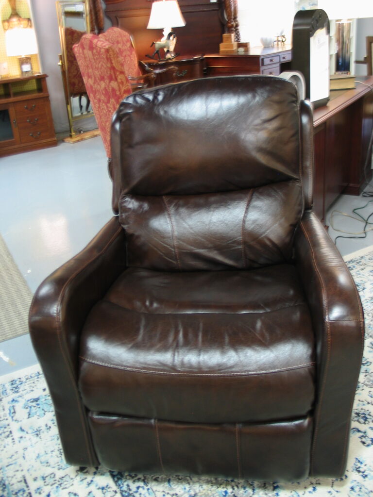 Brown Leather Electric Recliner; 31