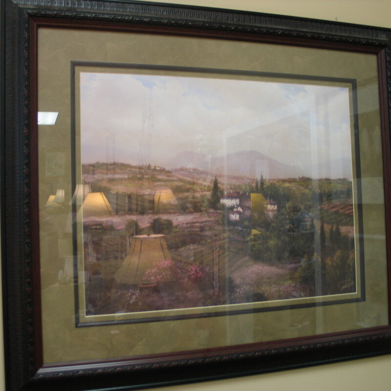Framed Tuscan Landscape; 40" x 34"