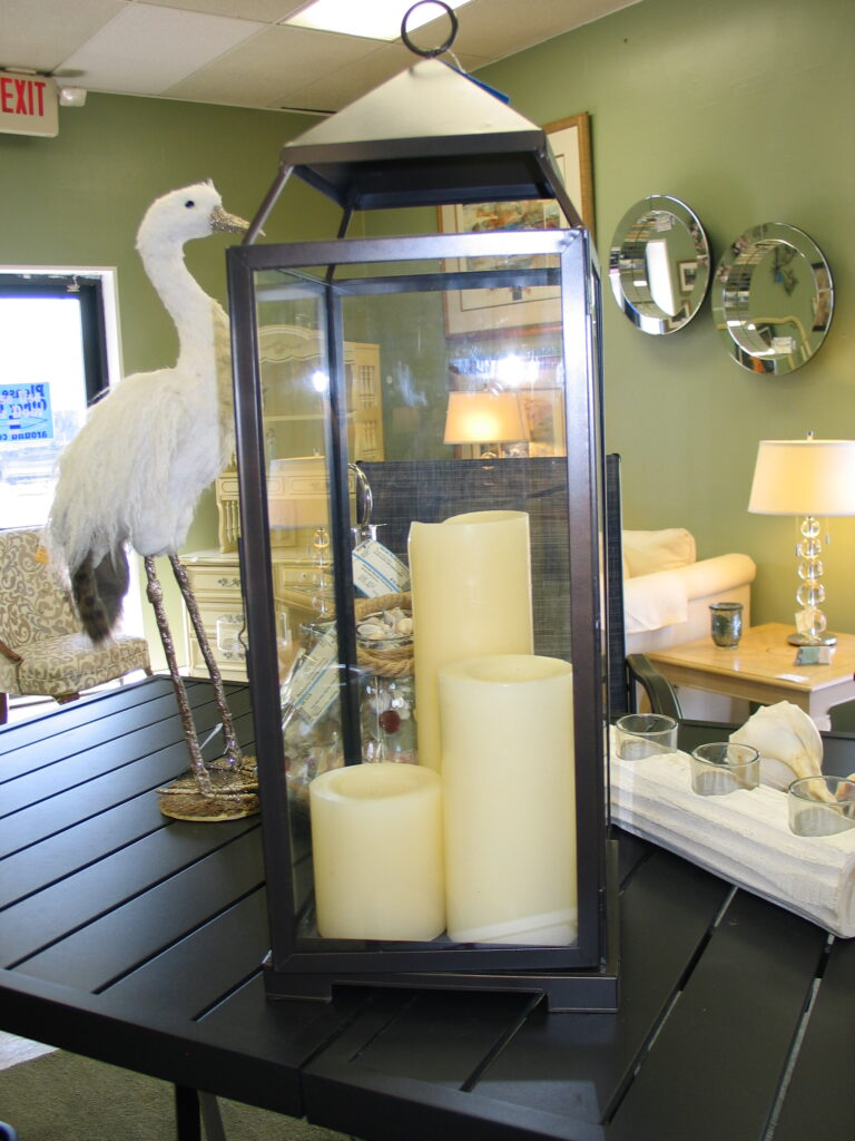 RESTORATION HARDWARE Lantern with (3) Candles