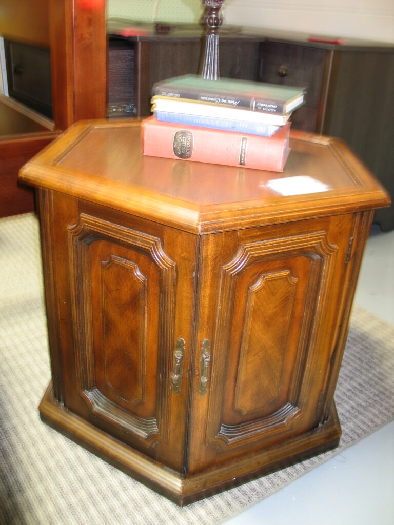 Hexagon Table with Storage; 22