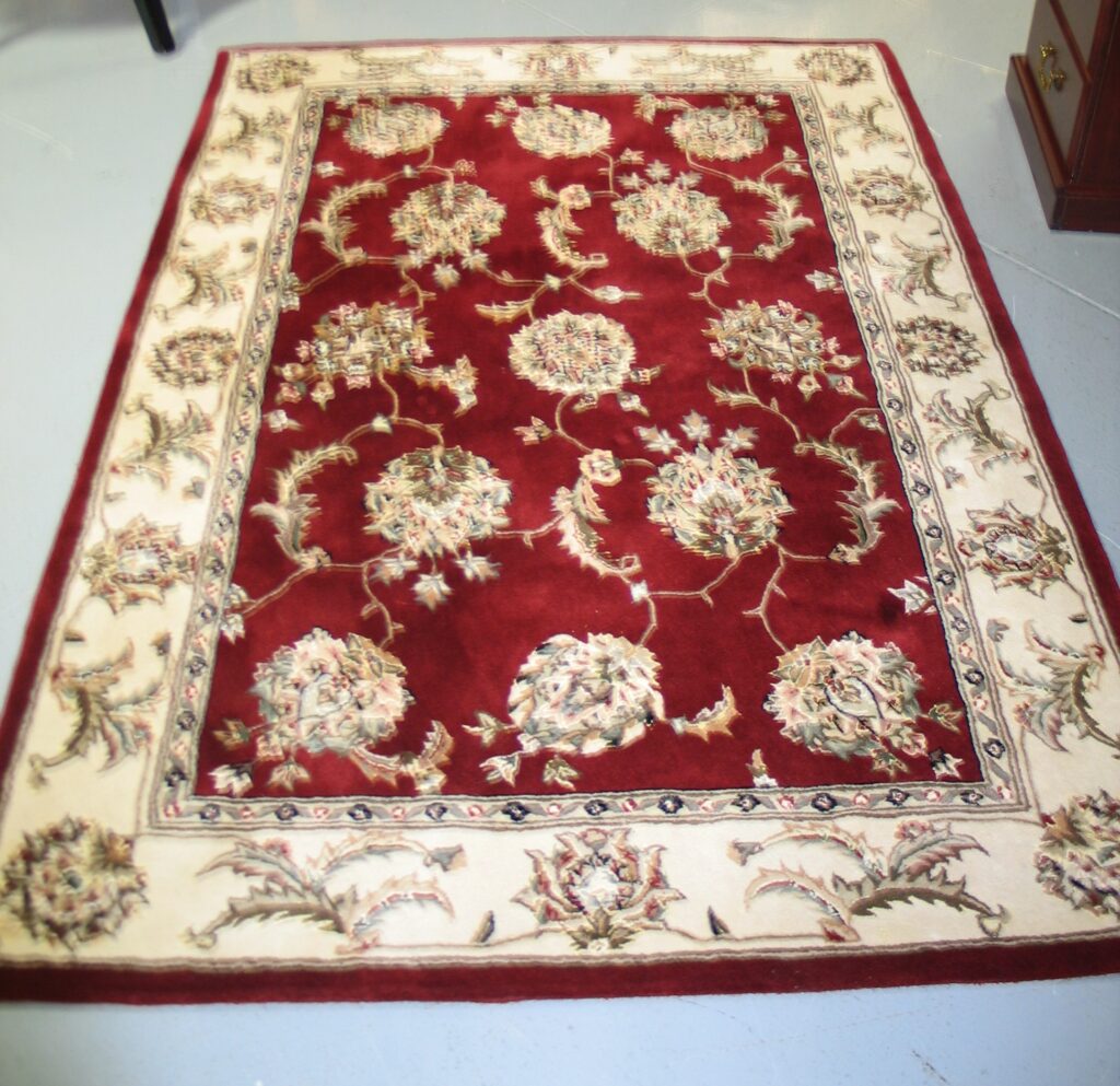 NOURISON Burgundy/Cream Rug 100% Wool Rug; 3' 9