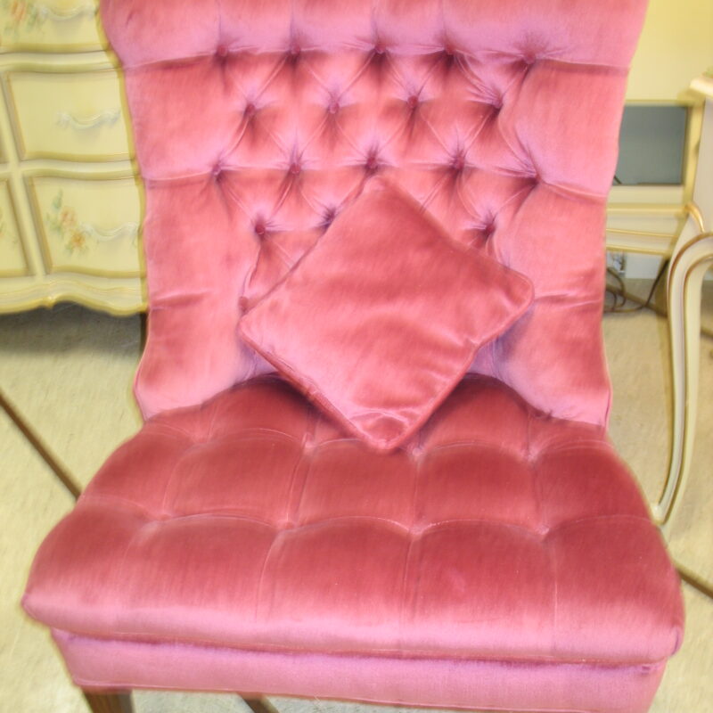 Pink Tufted Back Vintage Chair; 27" x 30" x 35"  (2) Available
