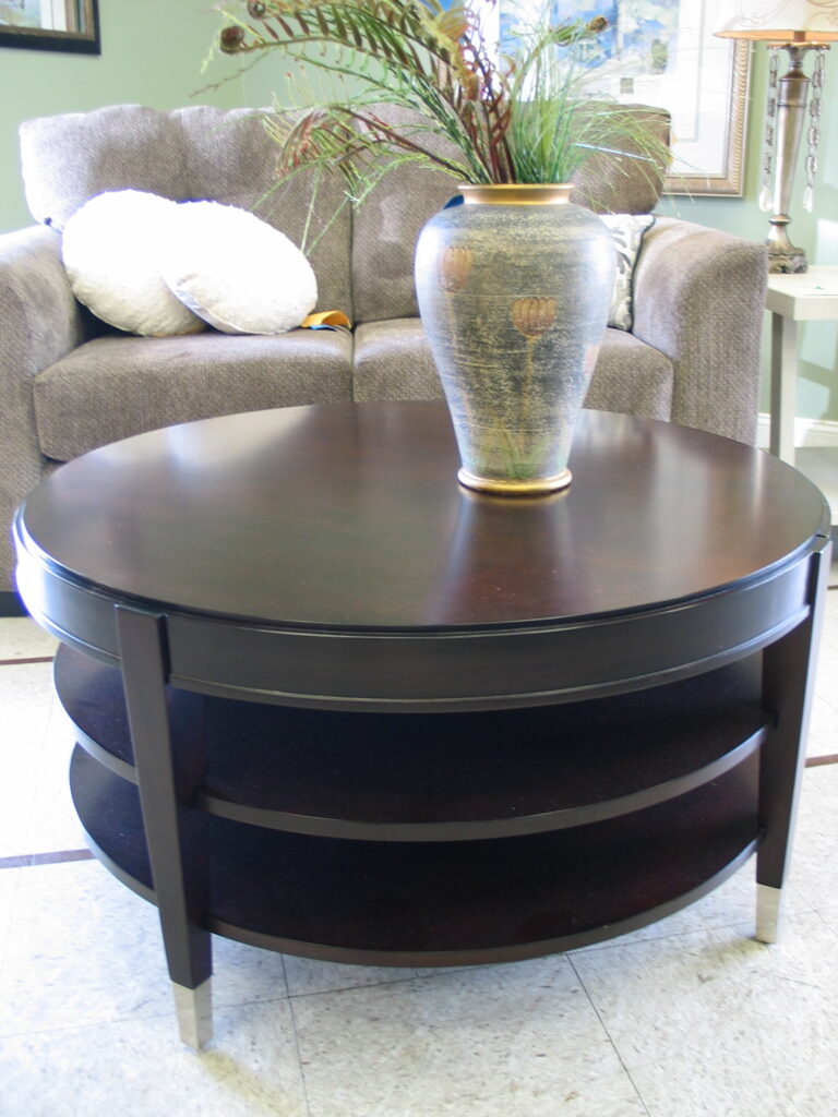 3-Tier Dark Stain Coffee Table; 36